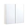 Bathroom Mirror Cabinet White Plywood 80 X 70 Cm Hanging 2 Door Cabinet Shelves Storage