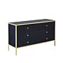 Fenwick 6 Drawer Chest Black & Gold