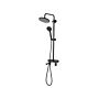 Mixer Shower Set Black Brass With Rain Function Matt Finish