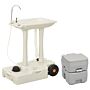 Vidaxl Portable Camping Toilet And Handwash Stand Set