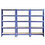 Monster Racking T-rax Heavy Duty Shelving Units, Blue, 75cm W, 30cm D, Set Of 3