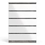 Naia Chest Of 5 Drawers In Concrete And White High Gloss