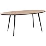 Dining Table Dark Wood Top Black Metal Legs Oval 180 X 90 Cm Modern Retro Beliani