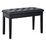 Homcom Pu Leather Upholstered Piano Stool Makeup Stool Bench Dressing Table Seat With Storage 76x36x50cm, Black