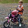 Homcom 24v Electric Motorbike, Dirt Bike With Twist Grip Throttle, Music Horn, 12" Pneumatic Tyres, 16 Km/h Max. Speed, Pink