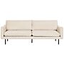 Sofa Light Beige Velvet Fabric Black Legs 3 Seater Cushion Seat Modern Retro Style Beliani