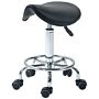 Homcom Salon Saddle Stool, Rolling Saddle Chair For Massage, Spa, Clinic, Beauty, Hairdressing And Tattoo, Black