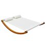 Outsunny Rocking Double Sun Lounger W/ Wooden Frame-white