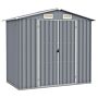 Vidaxl Garden Shed Grey 205x129x183 Cm Galvanised Steel