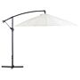 Cantilever Garden Parasol White Aluminium Frame Polyester Canopy 235 X 268 X 268 Cm Modern Design Outdoor Furniture