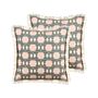 Set Of 2 Decorative Cushions Multicolour Cotton Polyester 60 X 60 Cm Geometric Abstract Pattern Print