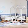 Vidaxl Day Bed And Bench Set With Roof Without Mattress White 80x200 Cm