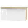 Contrast Blanket Box In White & Bardolino Oak