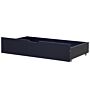 Set Of 2 Bed Storage Drawers Navy Blue Solid Wood Underbed Boxes With Wheels Beliani