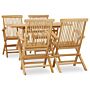 Vidaxl 5 Piece Outdoor Dining Set Solid Teak Wood