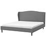 Bed Frame Grey Fabric Upholstery Super King Size 6ft