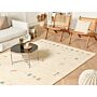 Area Gabbeh Rug Beige Wool 200 X 300 Cm Floral Animal Pattern Hand Tufted