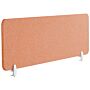 Desk Screen Light Red Pet Board Fabric Cover 160 X 40 Cm Acoustic Screen Modular Mounting Clamps