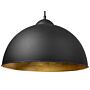 1-light Pendant Lamp Black Half Globe Metal