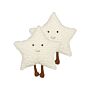 Set Of 2 Kids Cushions White Fabric 40 X 40 Cm Fluffy Plush Toy Star Shaped Pillows With Filling Soft Children's Toy Beliani