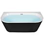 Bathtub Black Sanitary Acrylic Oval Single 170 X 80 Cm With Overflow System Drainage Pipe