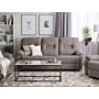 Recliner Sofa Taupe Beige 3 Seater Manually Adjustable Back And Footrest