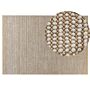 Area Rug Beige 140 X 200 Cm Wool Handwoven Accessory