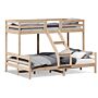 Vidaxl Bunk Bed 90x200/140x200 Cm Solid Wood Pine