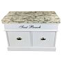 White Seat Bench With 2 Drawers & Lid 70cm