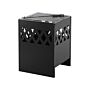 Fire Pit Heater Black Steel Square Outdoor Garden