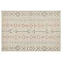 Area Rug Beige Cotton 140 X 200 Cm Minimalistic Hand Tufted Design Geometric Pattern