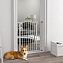 Pawhut Metal Pet Safety Gate Dog Gate Folding Fence, White