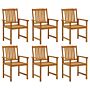 Vidaxl Garden Chairs 6 Pcs Solid Acacia Wood