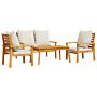 Vidaxl 4 Piece Garden Lounge Set With Cushions Solid Wood Acacia