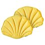 Set Of 2 Seashell Scatter Cushions Yellow Velvet Scallop Shape Throw Pillow Decoration Marine Theme Textiles