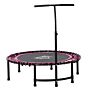 Homcom 45" Round Mini Trampoline Rebounder Jumper With Adjustable Handle - Pink