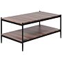 Coffee Table Dark Wood Black Mdf Metal 100 X 52 X 45 Cm Modern Industrial 2-tier