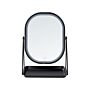 Lighted Makeup Mirror Silver Metal 20 X 22 Cm Dressing Table Led Mirror Decorative