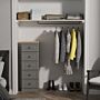 Norfolk 5 Drawer Bedside Cabinet In Dusk Grey & Bardolino Oak