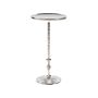 Side Table Silver Metal Round Geometric Shape End Table