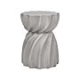 Accent Side Table Grey Mgo Fiberglass Round Top Hourglass Shape Uv Stain Rust Water Wind Resistant Modern Outdoor Living Room Beliani