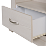 Bookshelf Cream With Dark Top Engineered Wood Particle Board 4 Tiers Shelves 1 Drawer Storage Unit