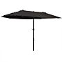 Outsunny 4.6m Double-sided Patio Parasol Sun Umbrella-black