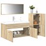 Vidaxl 4 Piece Bathroom Furniture Set Sonoma Oak Engineered Wood