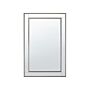 Wall Hanging Mirror Silver With Gold 60 X 90 Cm Vertical Minimalistic Art Deco Dresser