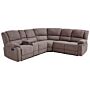 Power Recliner Sofa Beige Fabric Corner Sofa 5 Seater Cup Holder Usb Port