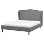 Bed Frame Grey Fabric Upholstery King Size 5ft 3