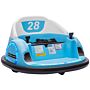 Aiyaplay 360° Rotation Kids Bumper Car, 12v Waltzer Car With Remote Control, Dual Joysticks, Music Lights - Light Blue | Aosom Uk