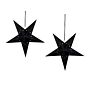 Set Of 2 Star Lanterns Black Velvet Paper 45 Cm Hanging Christmas Home Decororation Seasonal Festive