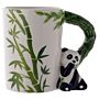 Ceramic Jungle Mug With Panda And Bamboo Handle